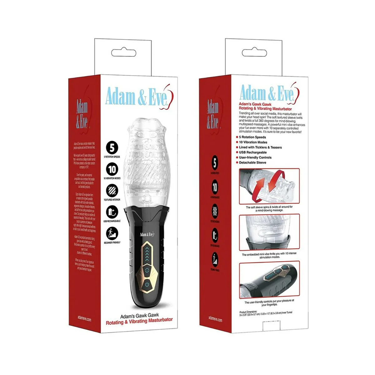 Adam & Eve Adam's Gawk Gawk Rotating & Vibrating Masturbator - Image 5