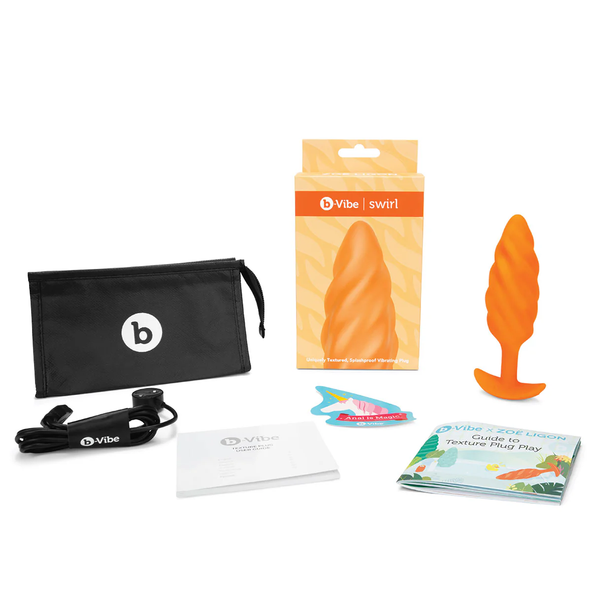 b-Vibe Swirl Medium Vibrating Texture Plug - Image 4