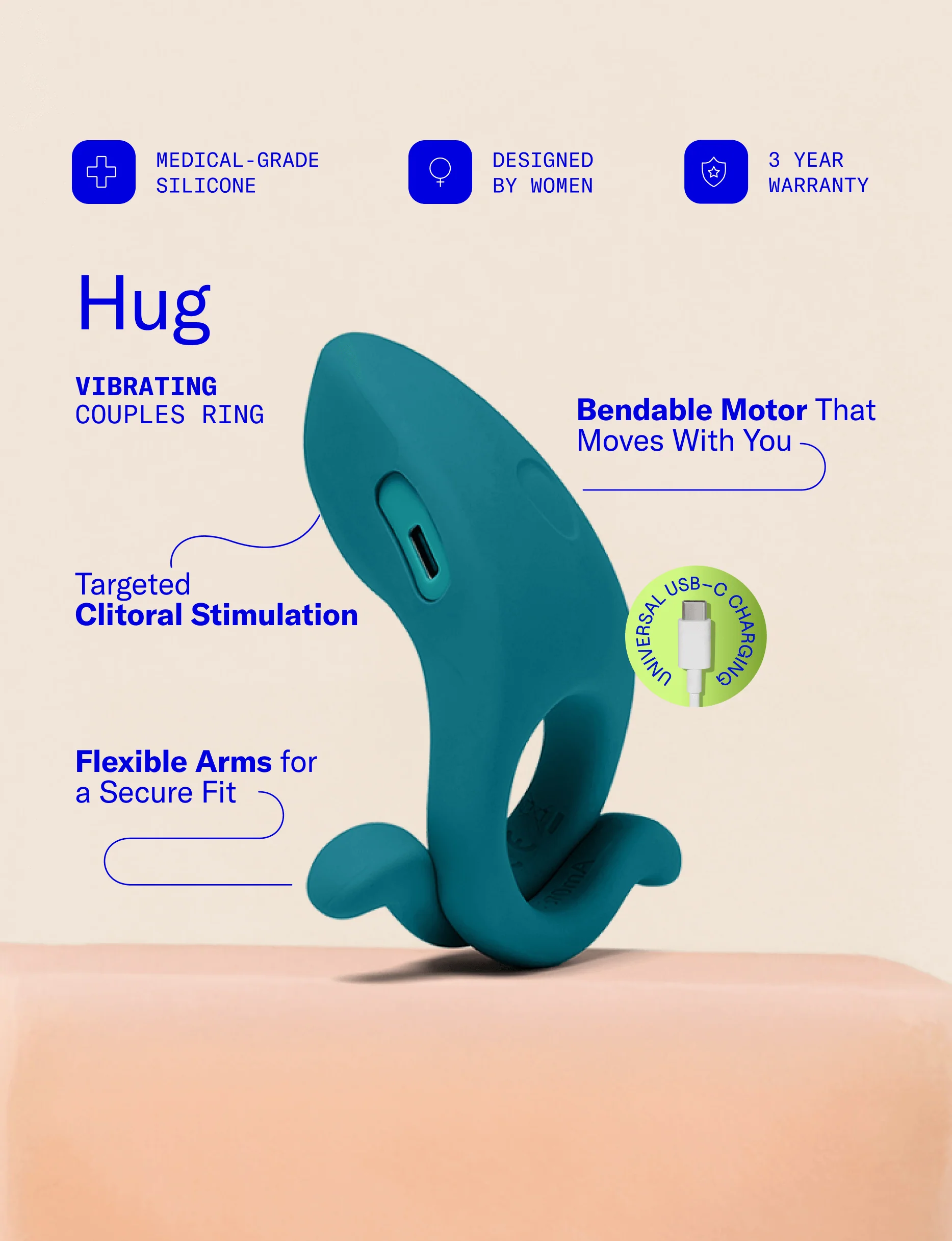 Dame Hug Vibrating Couples Ring - Image 3