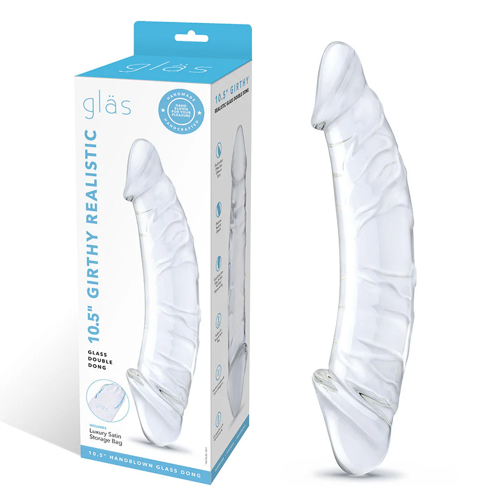 GLAS Realistic Girthy Glass Double Dong - Image 4