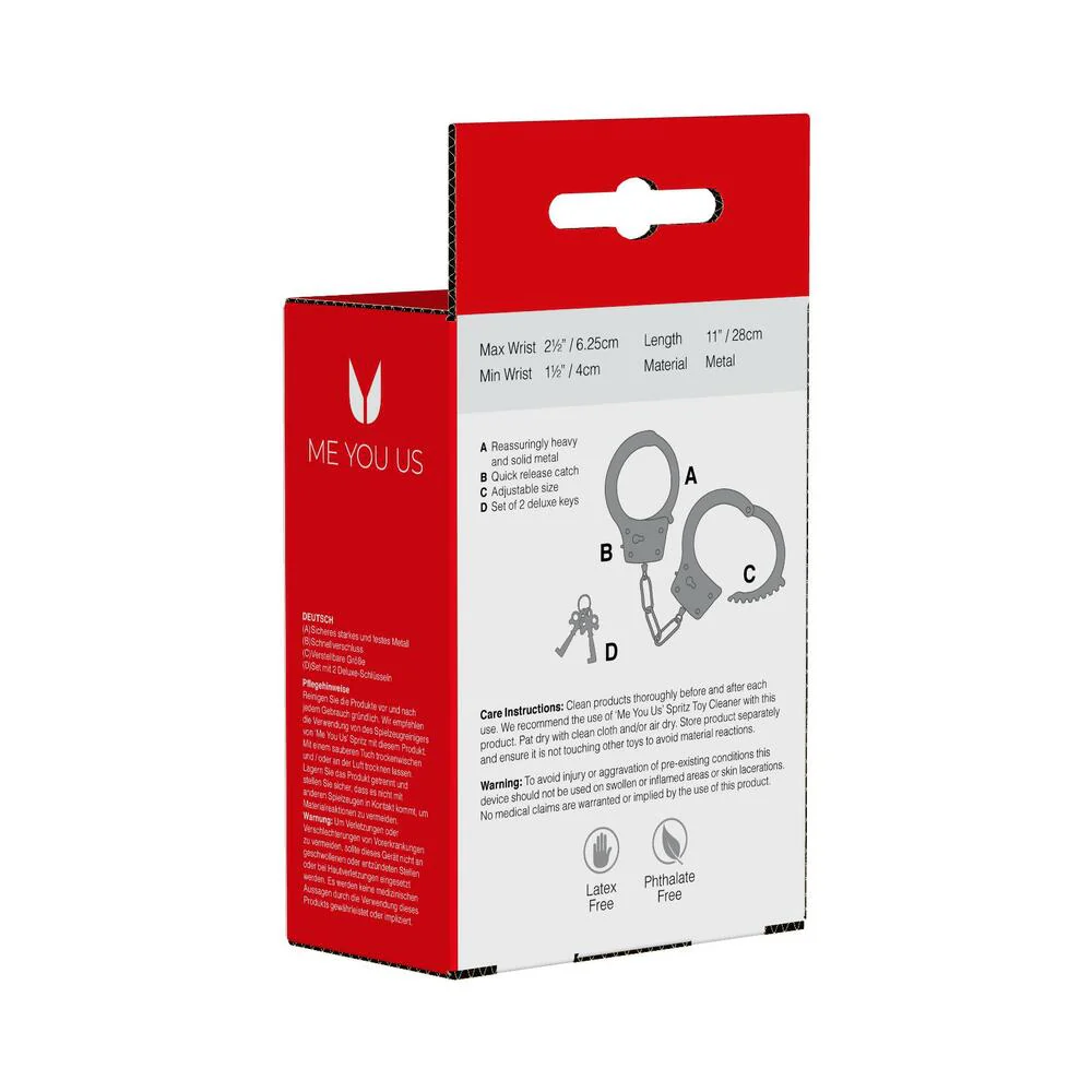 Me You Us Heavy Metal Handcuffs - Image 3