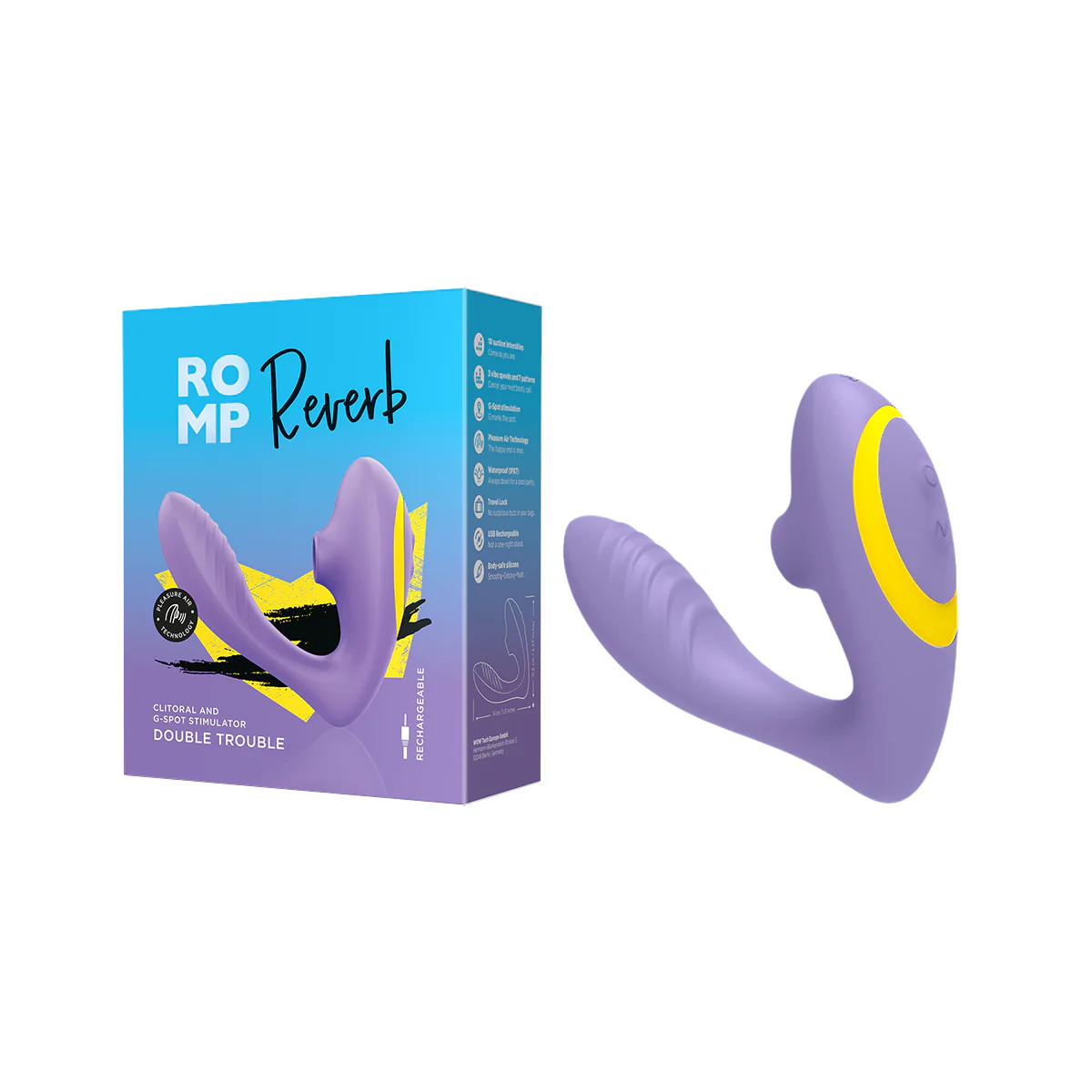 ROMP Reverb Clitoral Air Pressure Toy and G-spot Vibe - Image 5
