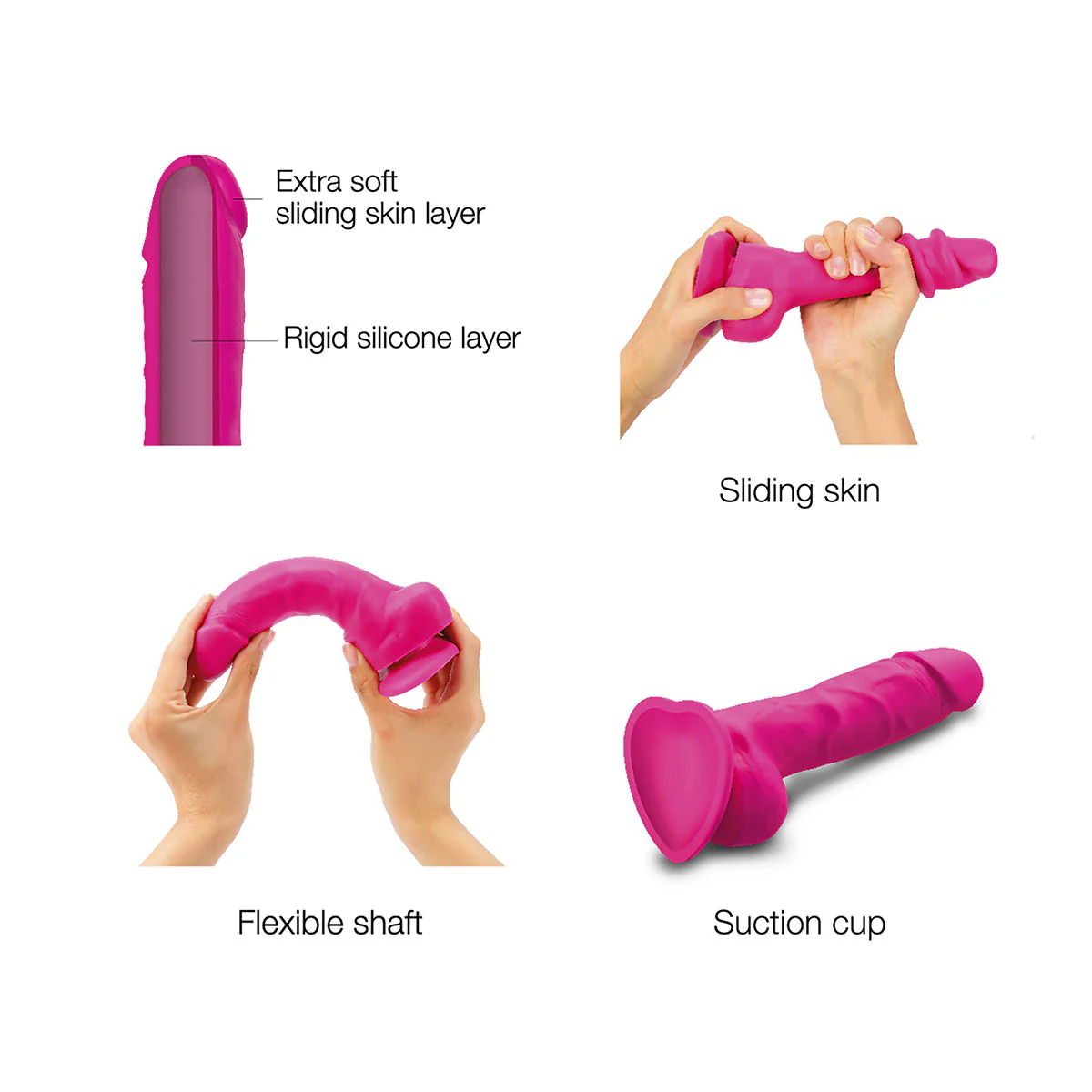Strap-On-Me Sliding Skin Realistic Dual Density Dildo - Image 6
