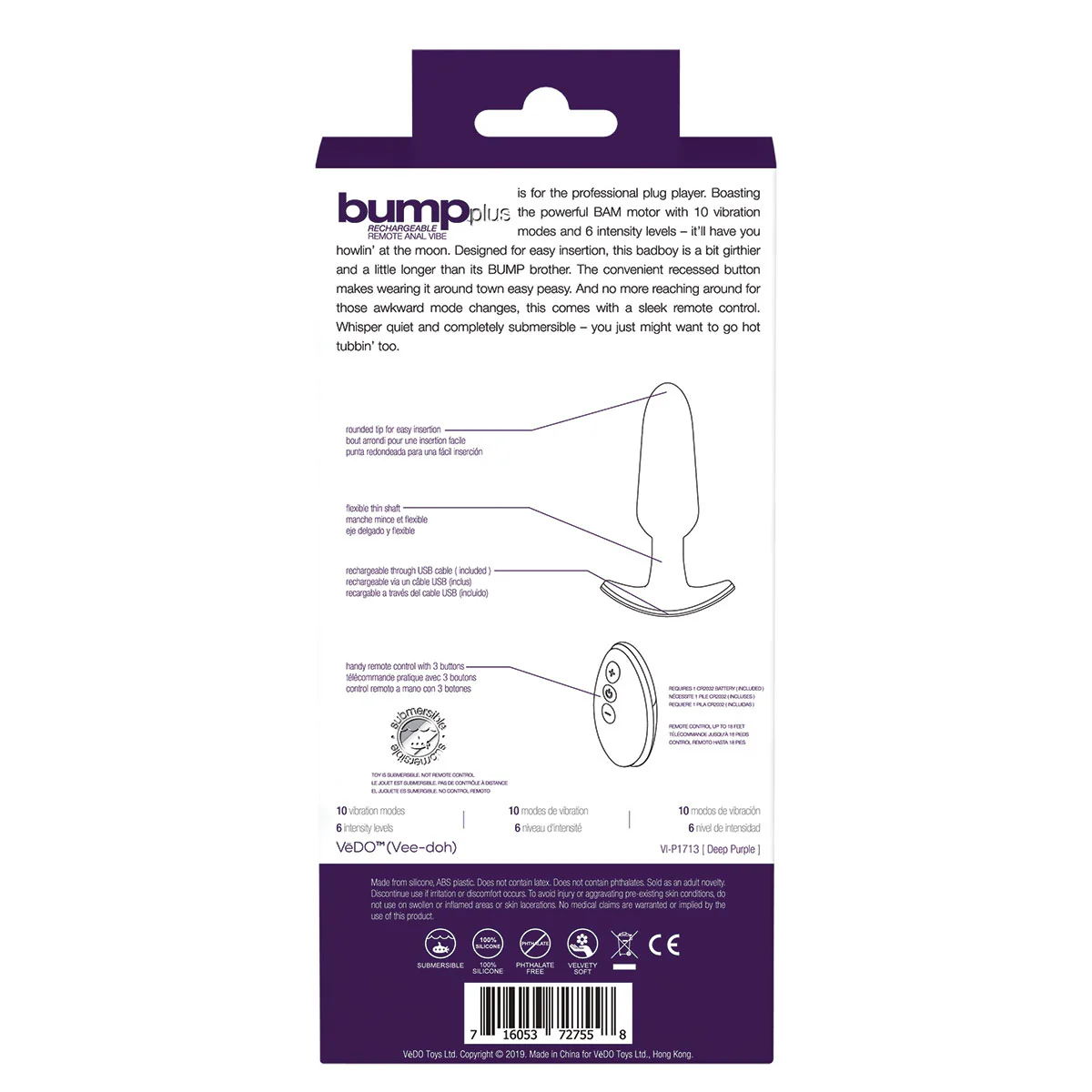 VeDO Bump Plus Anal Vibe with Remote - Image 5